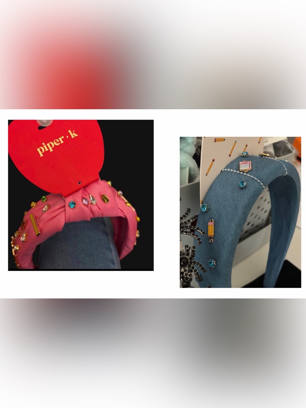 Embellished Headbands with Multicolor School Themed Charms